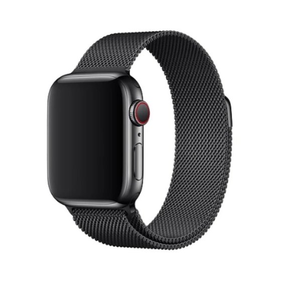 NEW BAND BLACK Milanese Stainless For Apple Watch - Picture 1 of 10